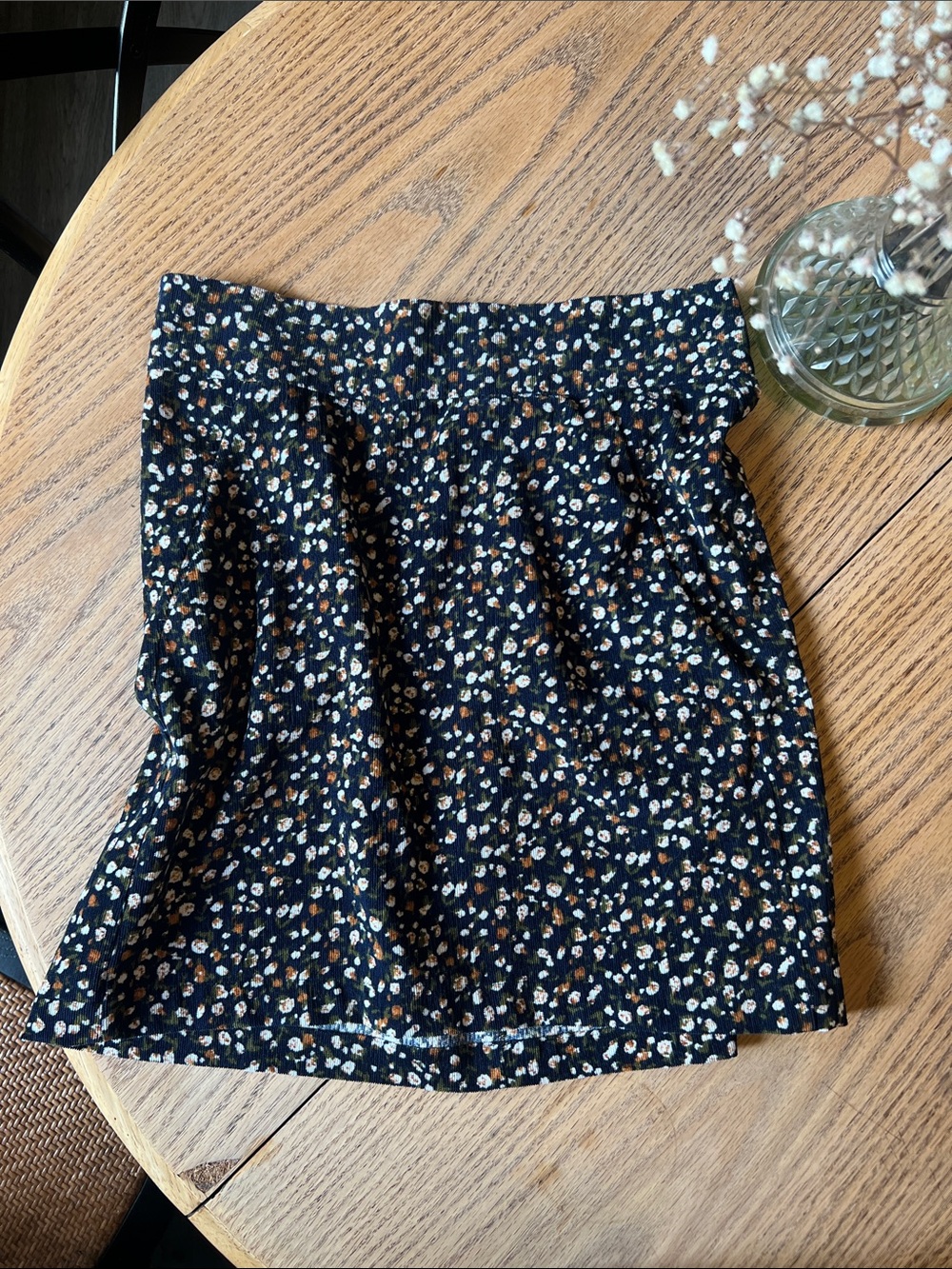 Saint Géraldine Medium Women's Navy Floral Corduroy Mini Skirt